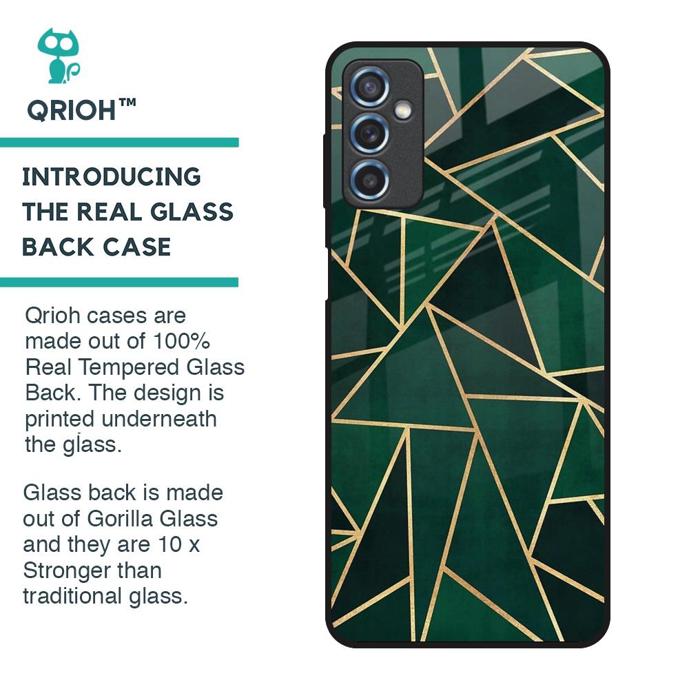 Abstract Green Glass Case For Samsung Galaxy M52 5G