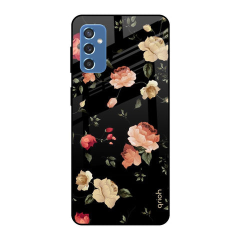 Black Spring Floral Samsung Galaxy M52 5G Glass Cases & Covers Online