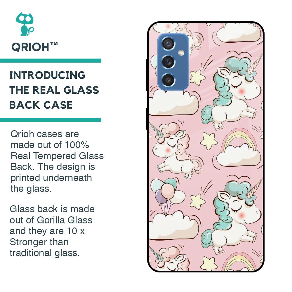 Balloon Unicorn Glass case for Samsung Galaxy M52 5G