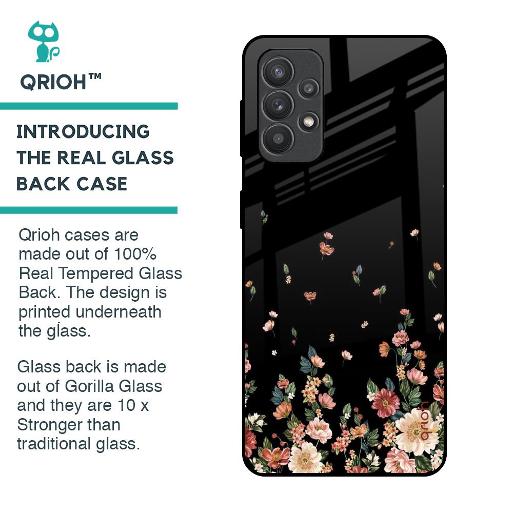 Floating Floral Print Glass Case for Samsung Galaxy M32 5G