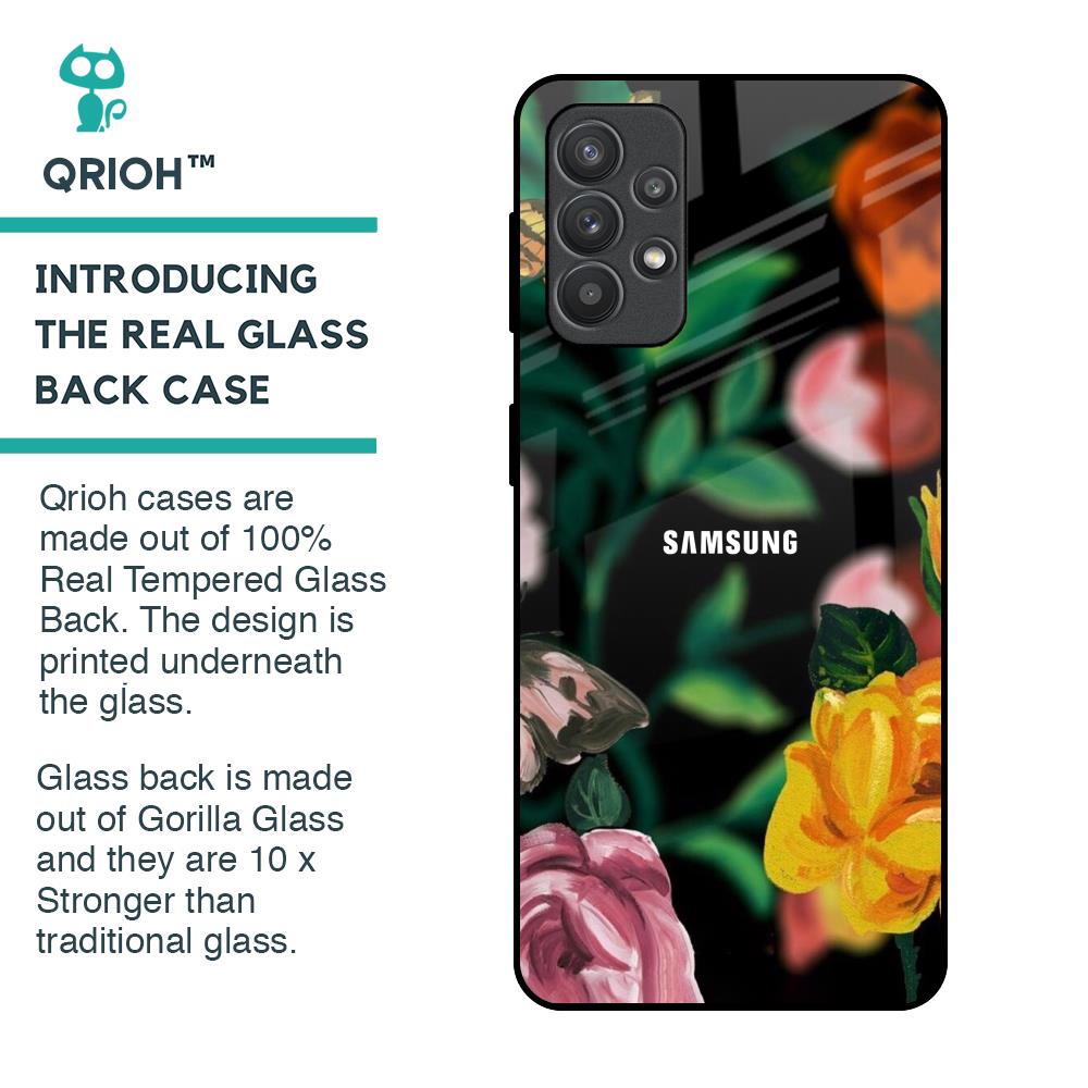 Flowers & Butterfly Glass Case for Samsung Galaxy M32 5G
