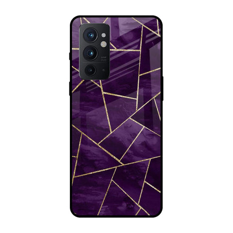 Geometric Purple OnePlus 9RT Glass Back Cover Online