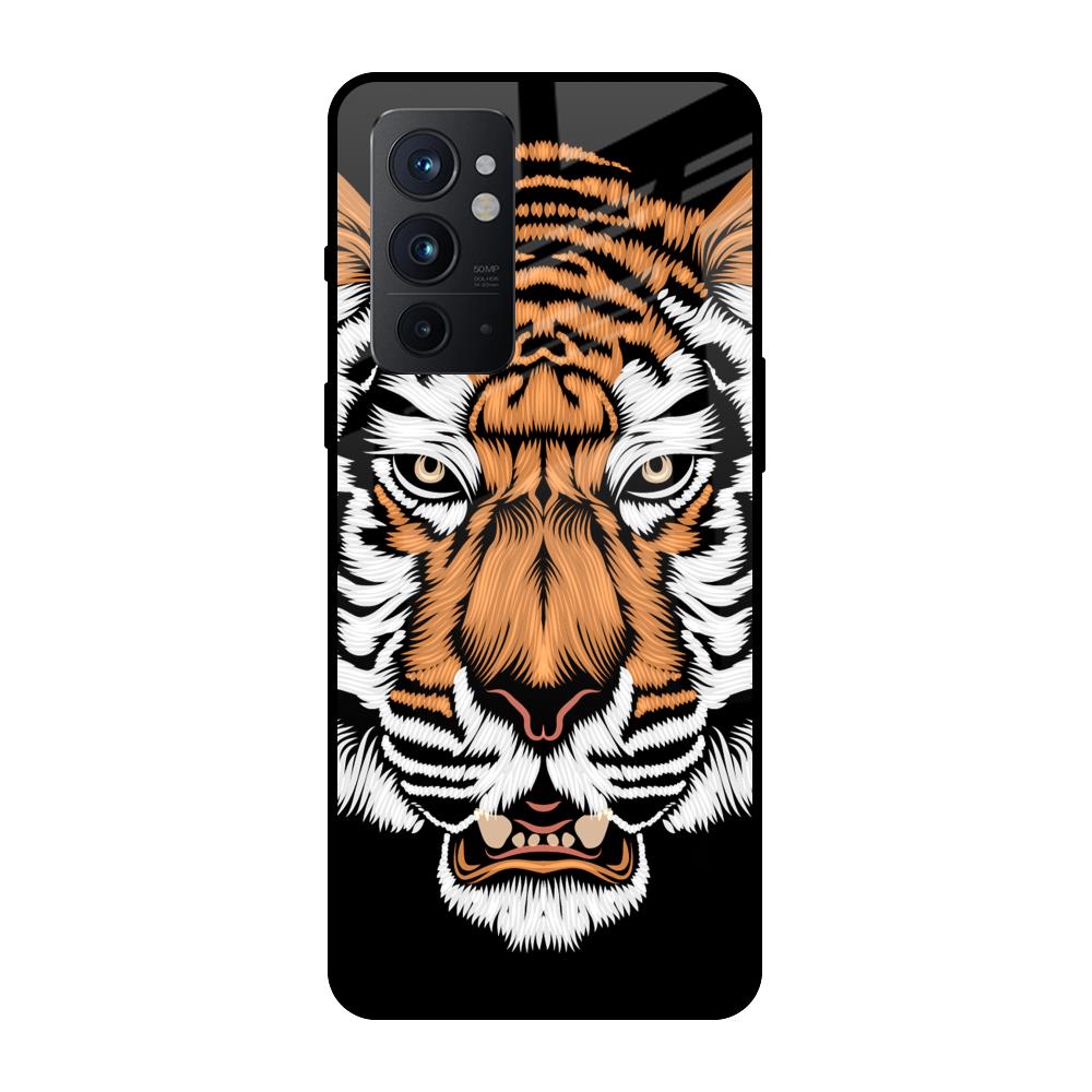 Angry Tiger OnePlus 9RT Glass Back Cover Online