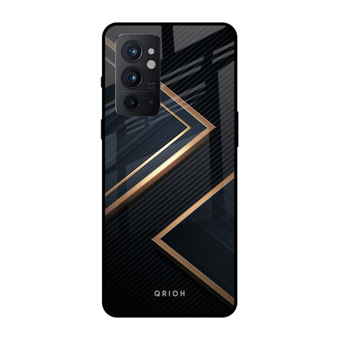 Sleek Golden & Navy OnePlus 9RT Glass Back Cover Online