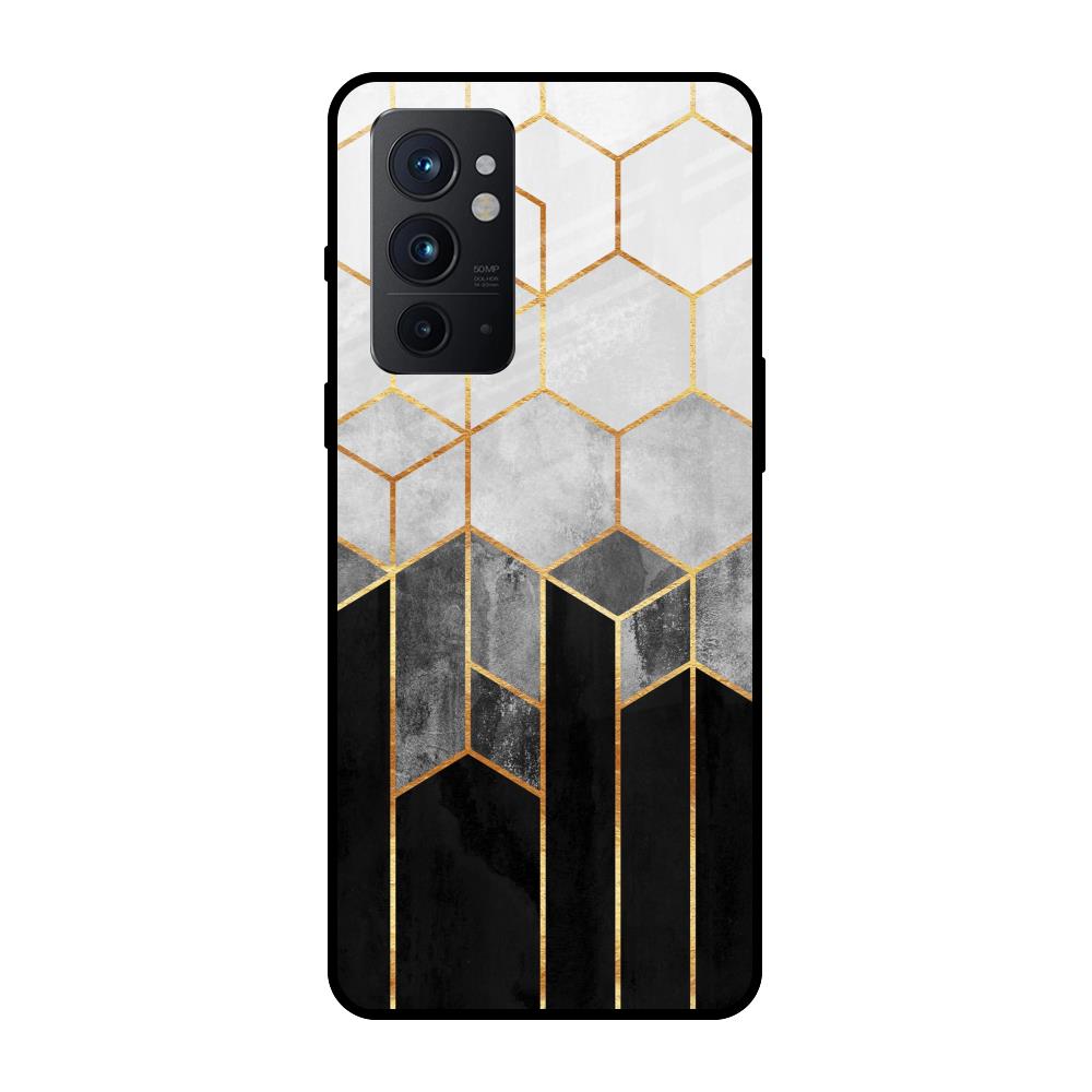Tricolor Pattern OnePlus 9RT Glass Back Cover Online