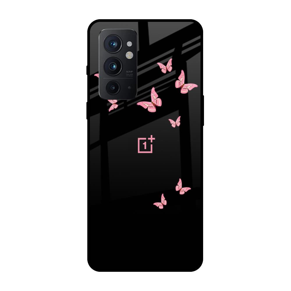 Fly Butterfly OnePlus 9RT Glass Back Cover Online