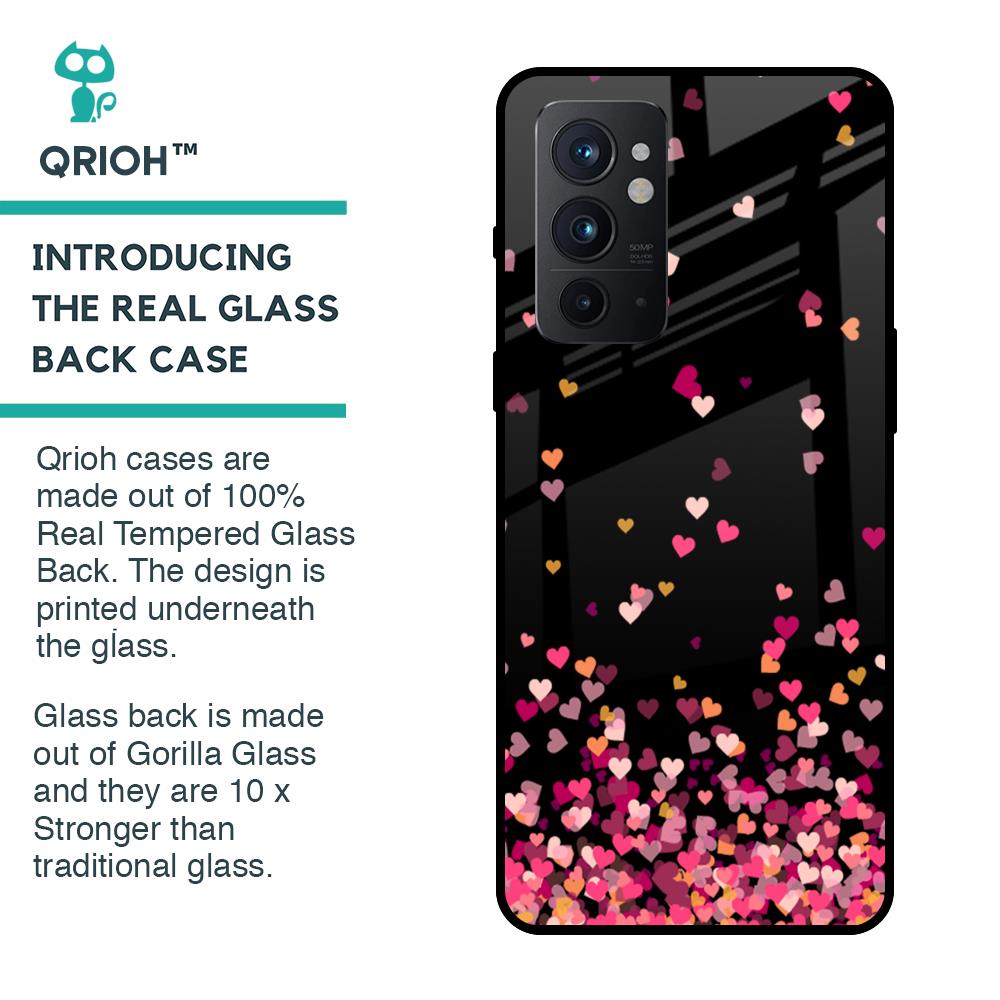 Heart Rain Fall Glass Case For OnePlus 9RT