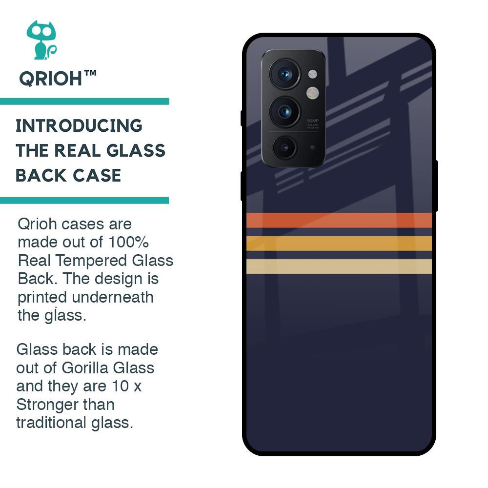 Tricolor Stripes Glass Case For OnePlus 9RT