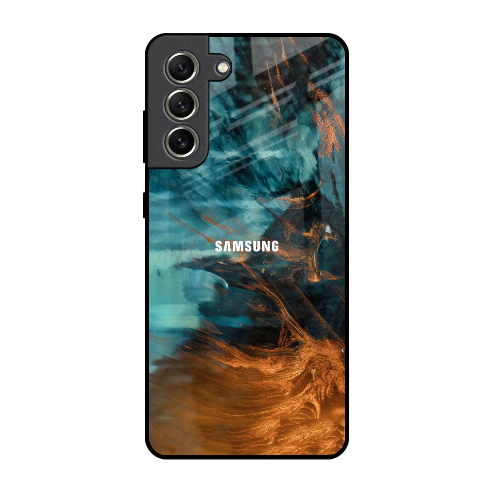 Golden Splash Samsung Galaxy S21 FE 5G Glass Back Cover Online