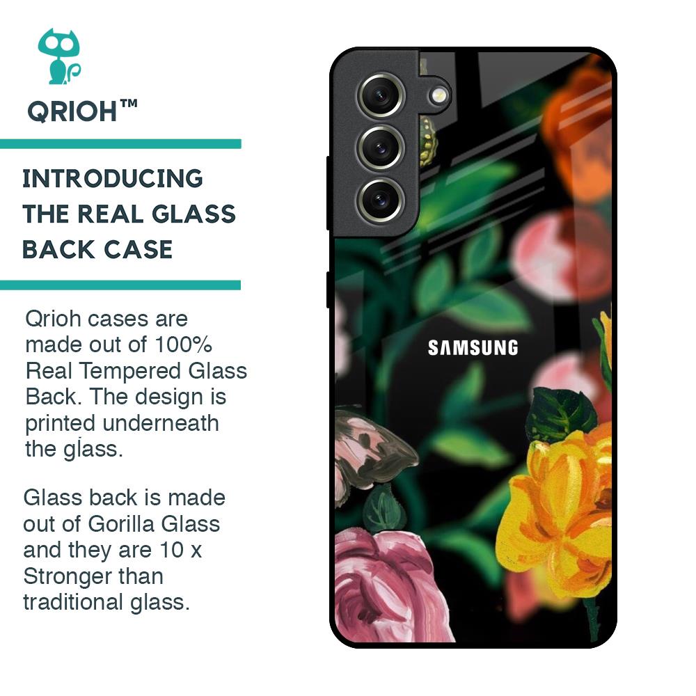 Flowers & Butterfly Glass Case for Samsung Galaxy S21 FE 5G