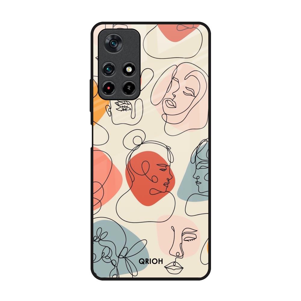 Abstract Faces Poco M4 Pro 5G Glass Back Cover Online