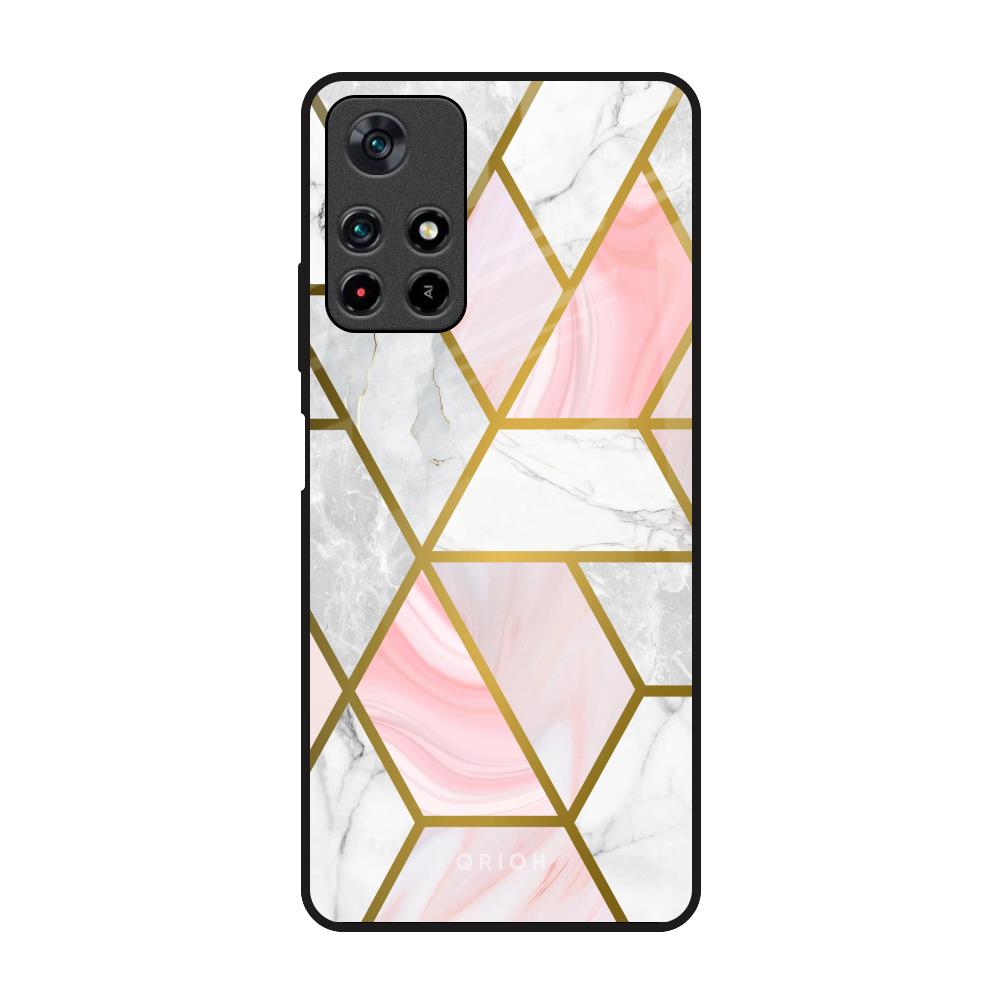 Geometrical Marble Poco M4 Pro 5G Glass Back Cover Online