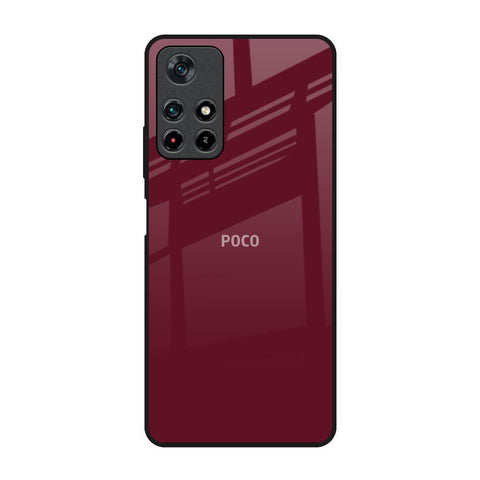 Classic Burgundy Poco M4 Pro 5G Glass Back Cover Online