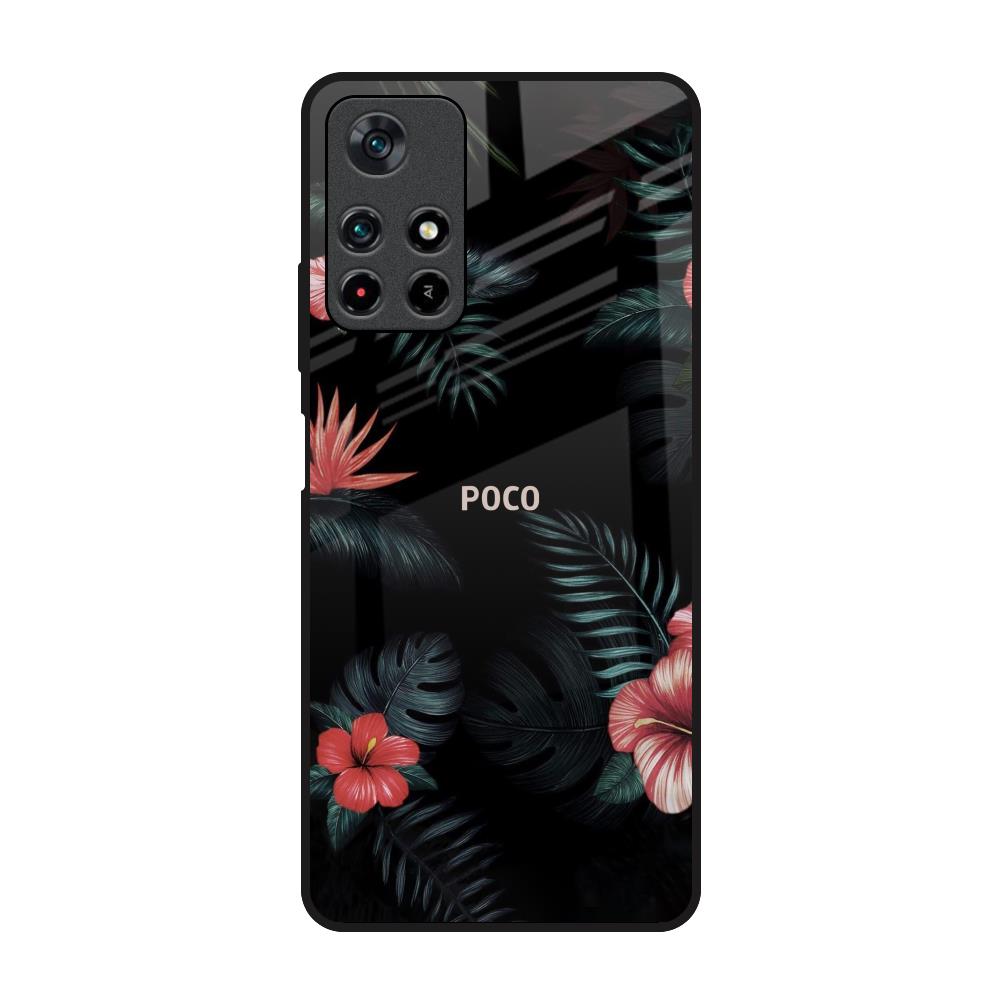 Tropical Art Flower Poco M4 Pro 5G Glass Back Cover Online