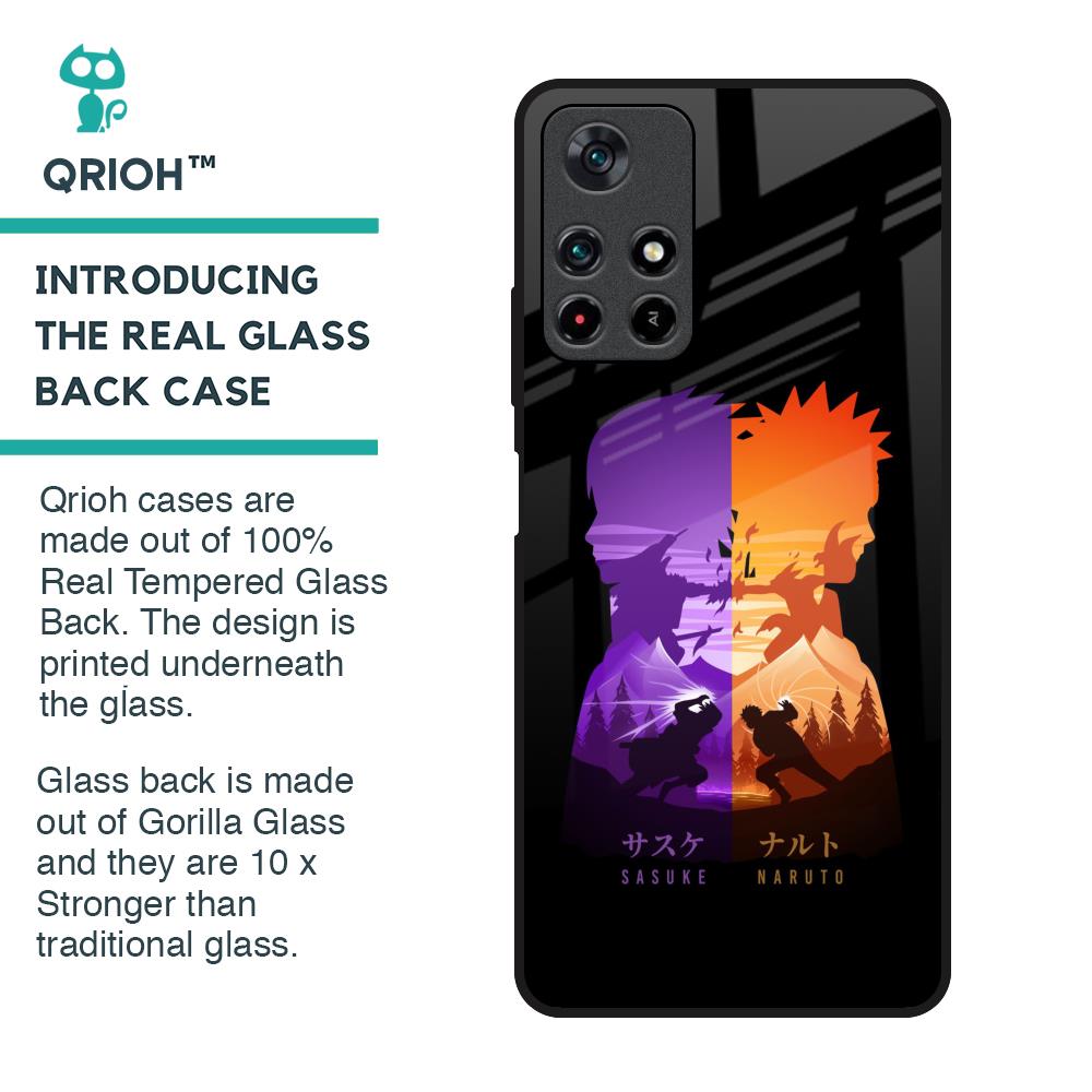 Minimalist Anime Glass Case for Poco M4 Pro 5G