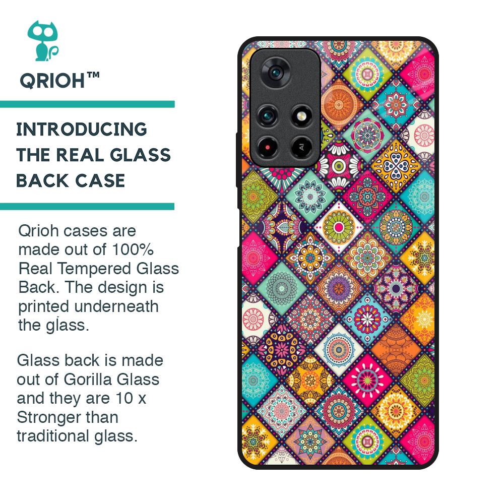 Multicolor Mandala Glass Case for Poco M4 Pro 5G