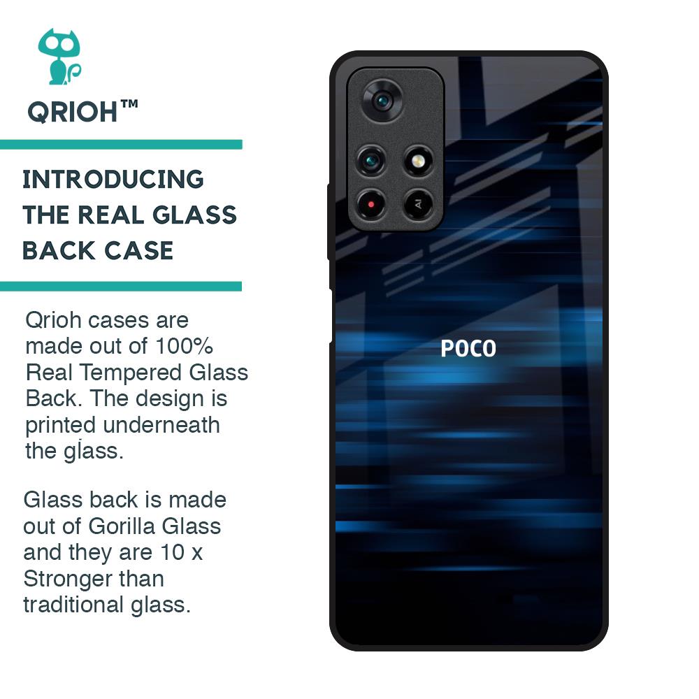 Blue Rough Abstract Glass Case for Poco M4 Pro 5G