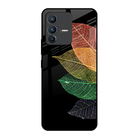 Colorful Leaves Vivo V23 5G Glass Back Cover Online