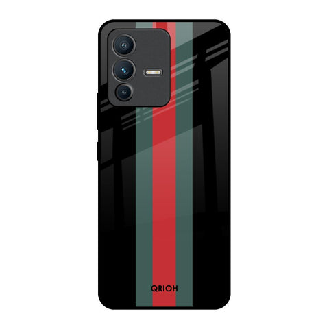 Vertical Stripes Vivo V23 5G Glass Back Cover Online