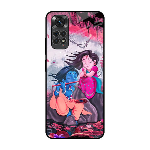 Radha Krishna Art Redmi Note 11 Glass Back Cover Online