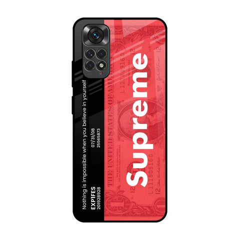 Supreme Ticket Redmi Note 11 Glass Back Cover Online