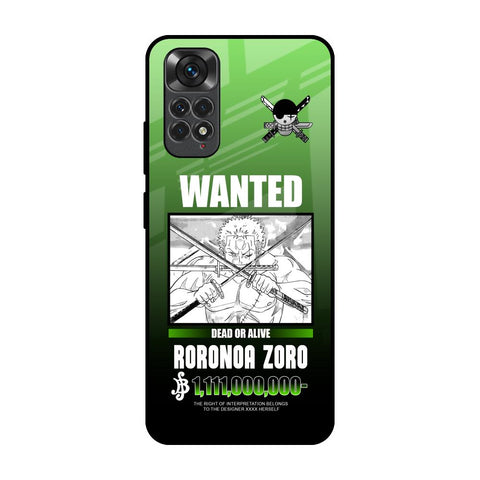 Zoro Wanted Redmi Note 11 Glass Back Cover Online