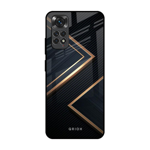 Sleek Golden & Navy Redmi Note 11 Glass Back Cover Online