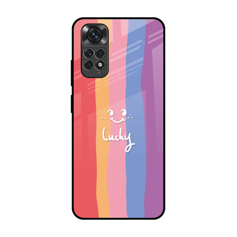 Lucky Abstract Redmi Note 11 Glass Back Cover Online
