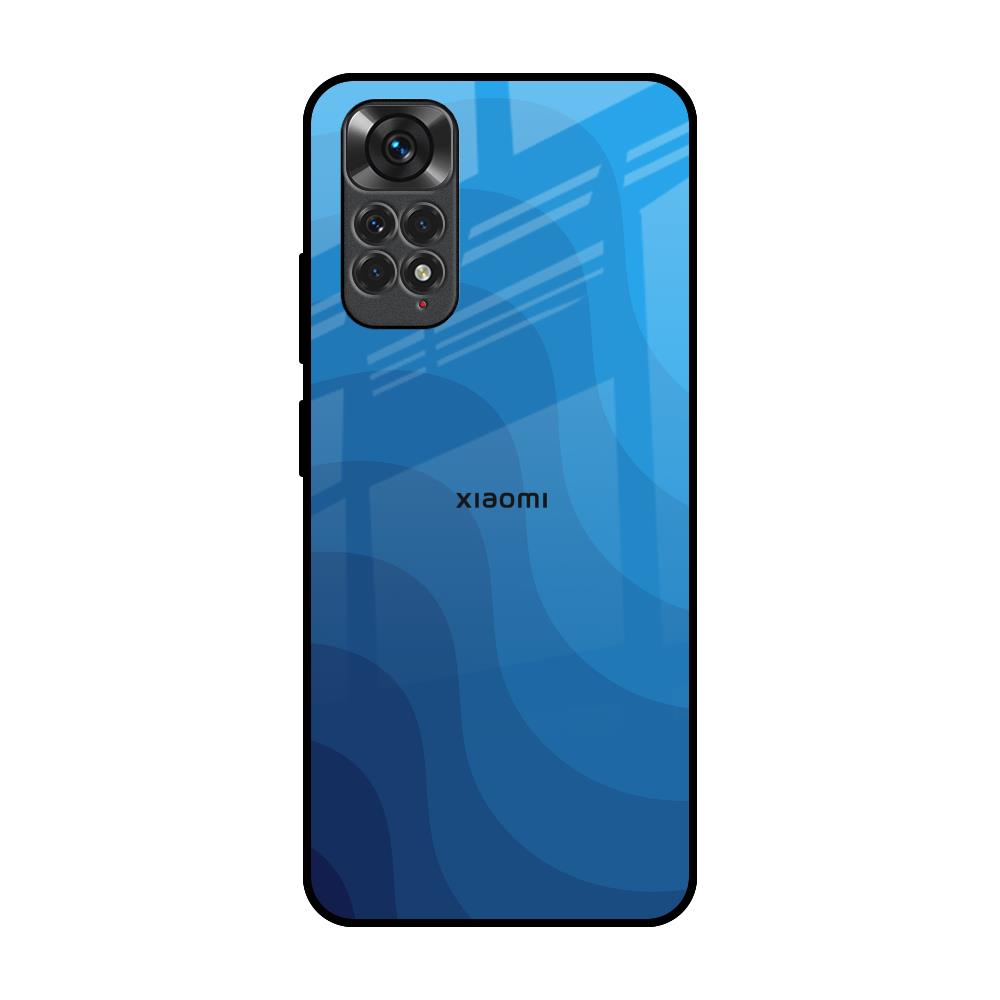 Blue Wave Abstract Glass Case for Redmi Note 11