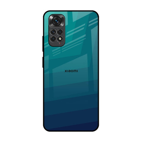 Green Triangle Pattern Redmi Note 11 Glass Back Cover Online