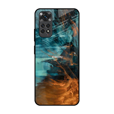 Golden Splash Redmi Note 11 Glass Back Cover Online