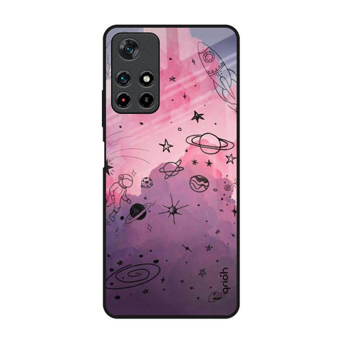 Space Doodles Redmi Note 11T 5G Glass Back Cover Online