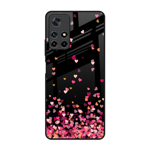 Heart Rain Fall Redmi Note 11T 5G Glass Back Cover Online