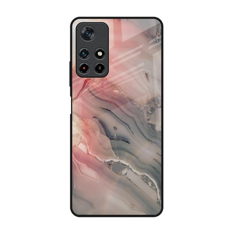 Pink And Grey Marble Redmi Note 11T 5G Glass Back Cover Online