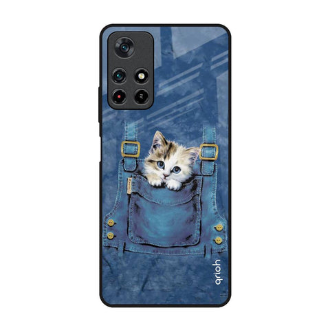 Kitty In Pocket Redmi Note 11T 5G Glass Back Cover Online