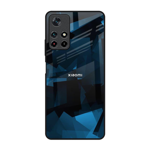 Polygonal Blue Box Redmi Note 11T 5G Glass Back Cover Online