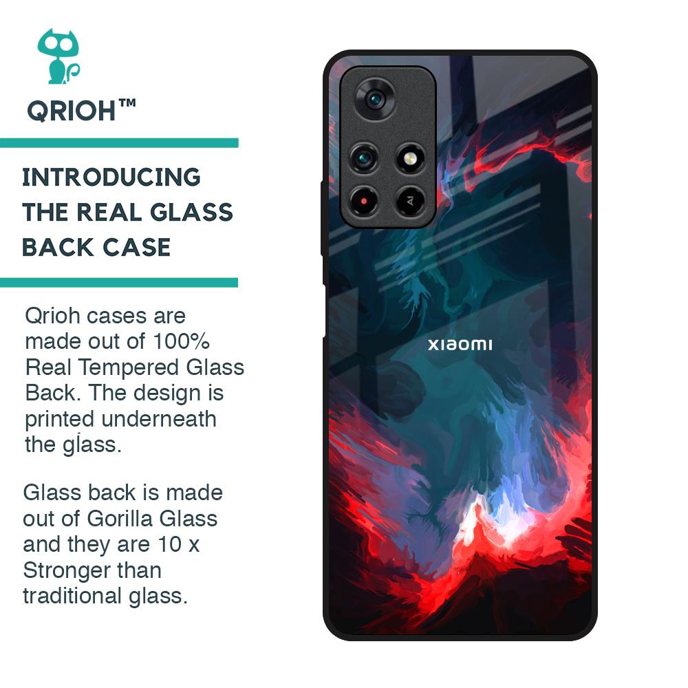Brush Art Glass Case For Redmi Note 11T 5G