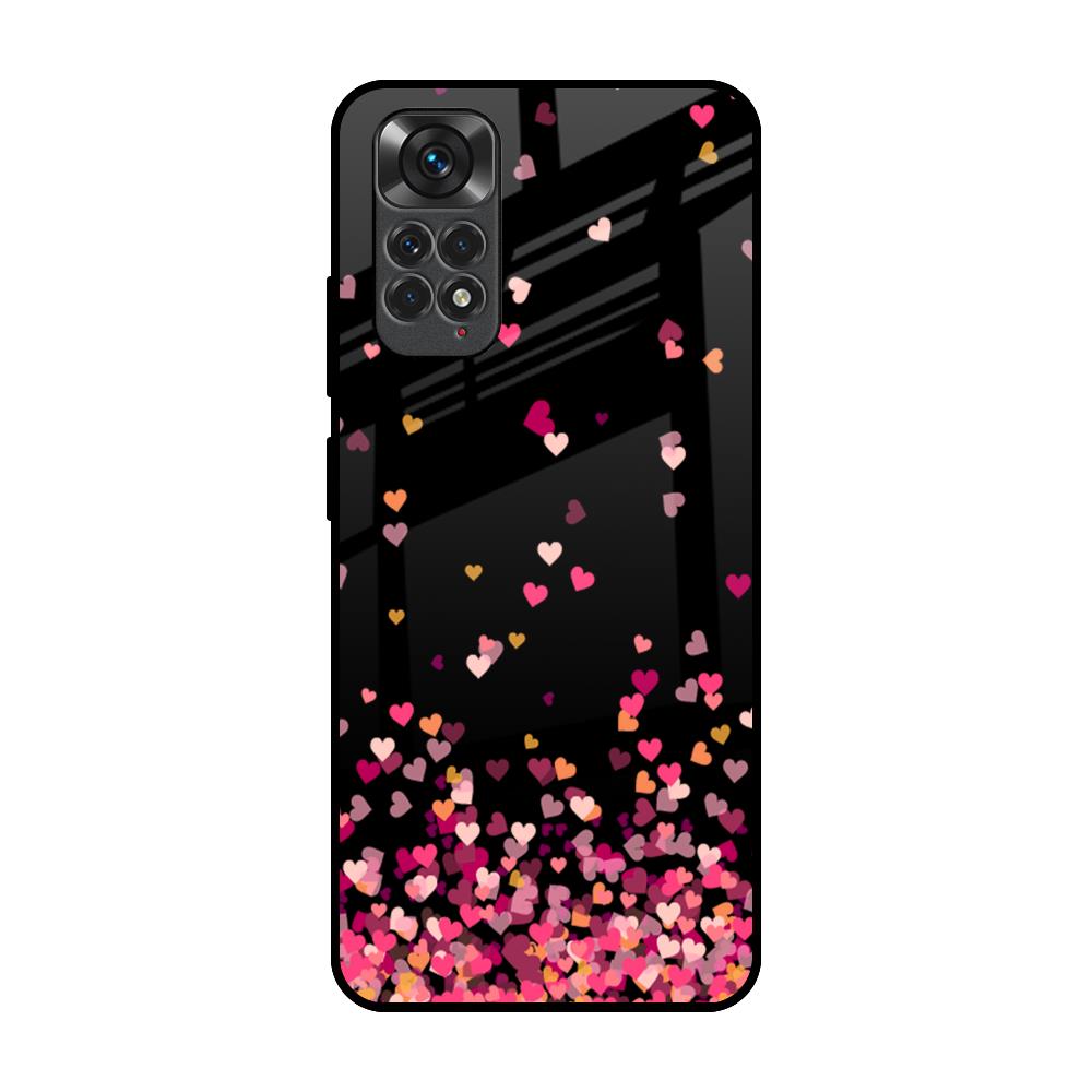 Heart Rain Fall Redmi Note 11S Glass Back Cover Online