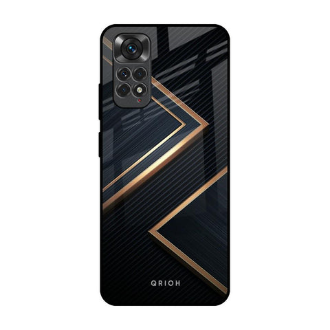 Sleek Golden & Navy Redmi Note 11S Glass Back Cover Online