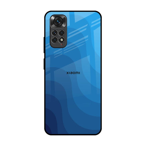 Blue Wave Abstract Redmi Note 11S Glass Back Cover Online
