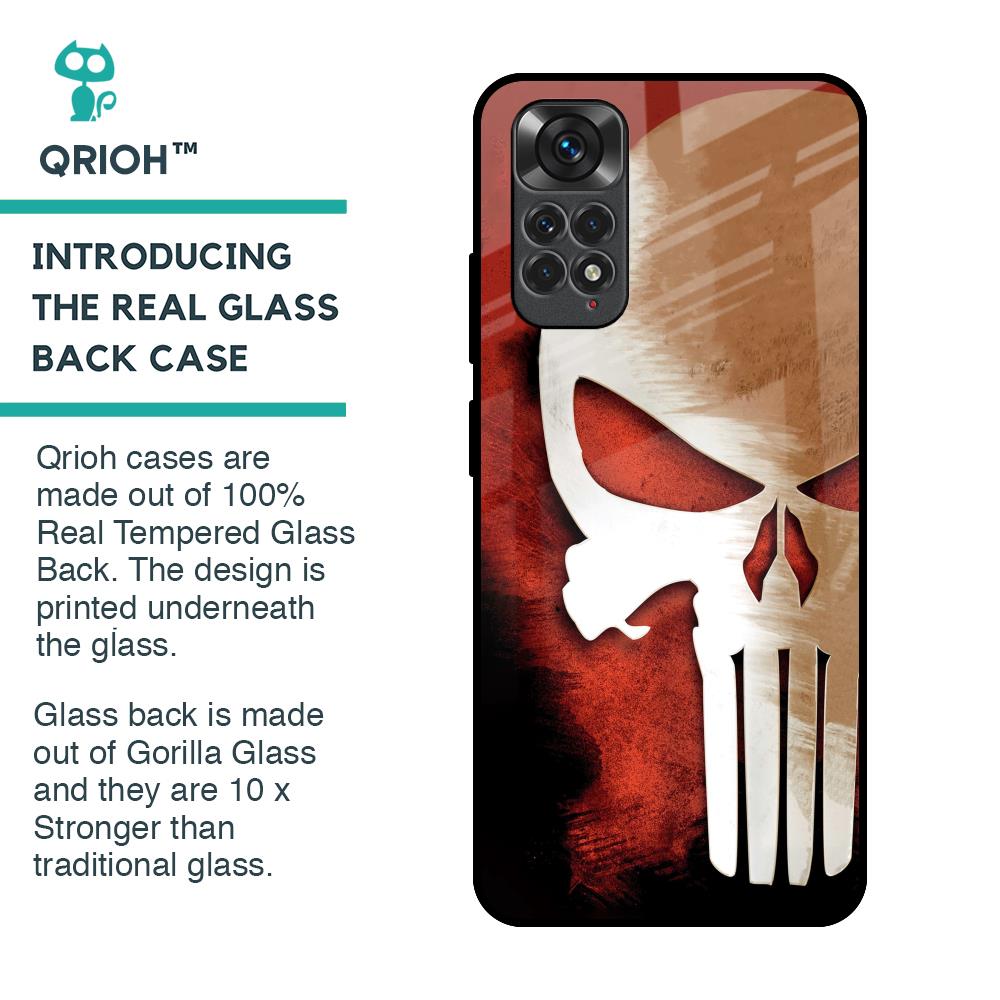 Red Skull Glass Case for Redmi Note 11S