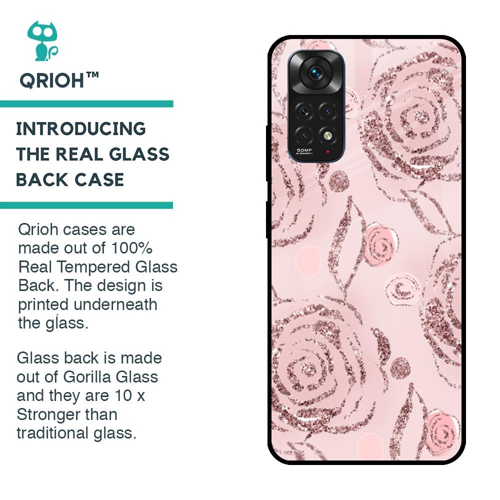 Shimmer Roses Glass case for Redmi Note 11S