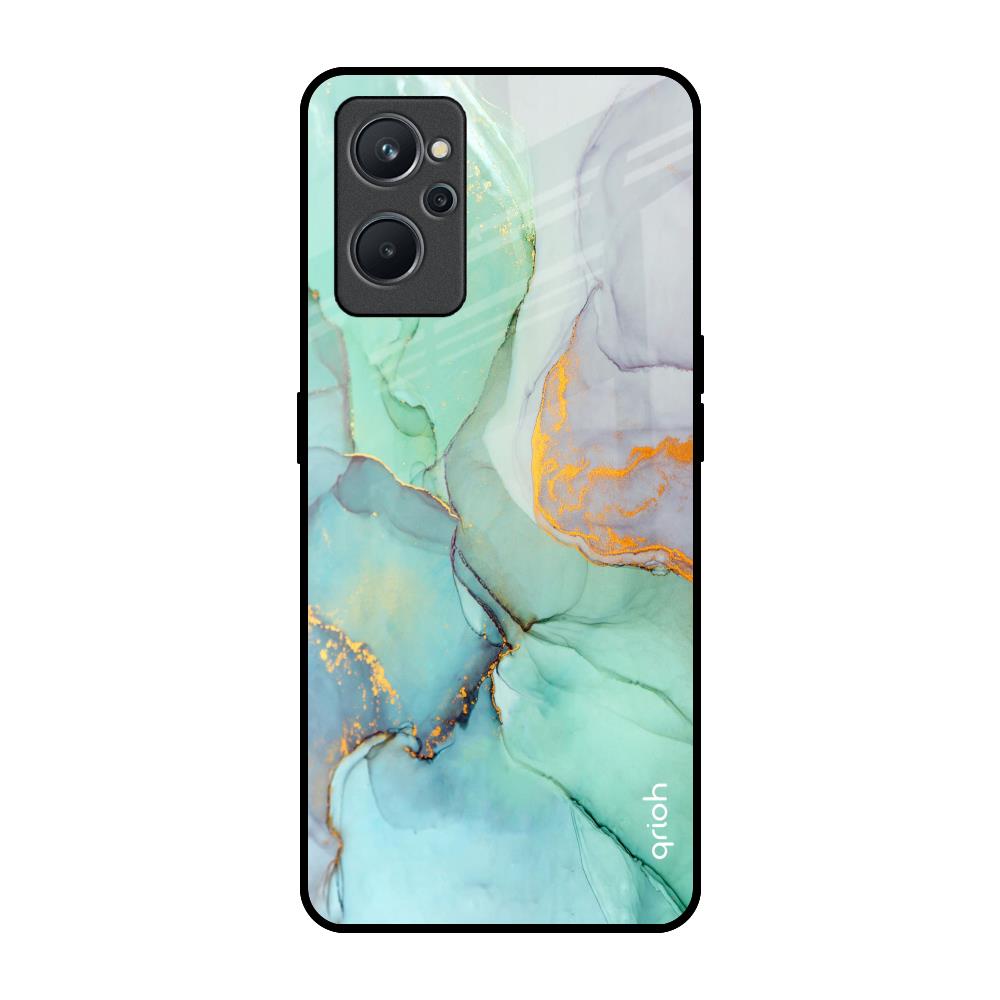 Green Marble Realme 9i Glass Back Cover Online