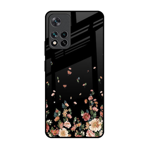 Floating Floral Print Mi 11i Glass Back Cover Online