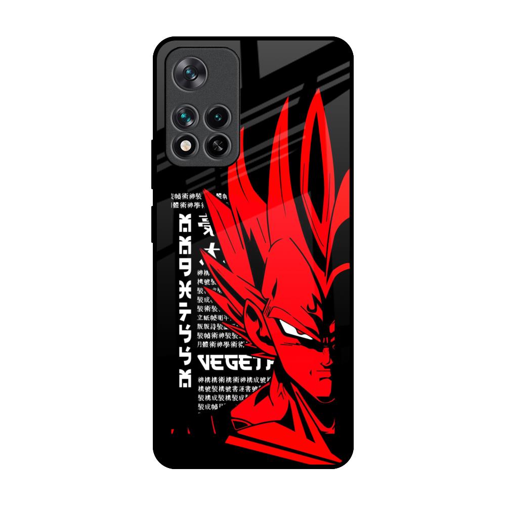 Red Vegeta Mi 11i Glass Back Cover Online