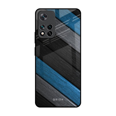 Multicolor Wooden Effect Mi 11i Glass Back Cover Online