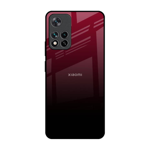Wine Red Mi 11i Glass Back Cover Online