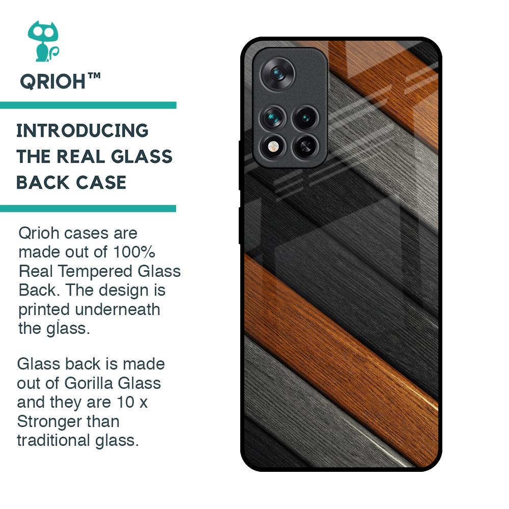Tri Color Wood Glass Case for Mi 11i