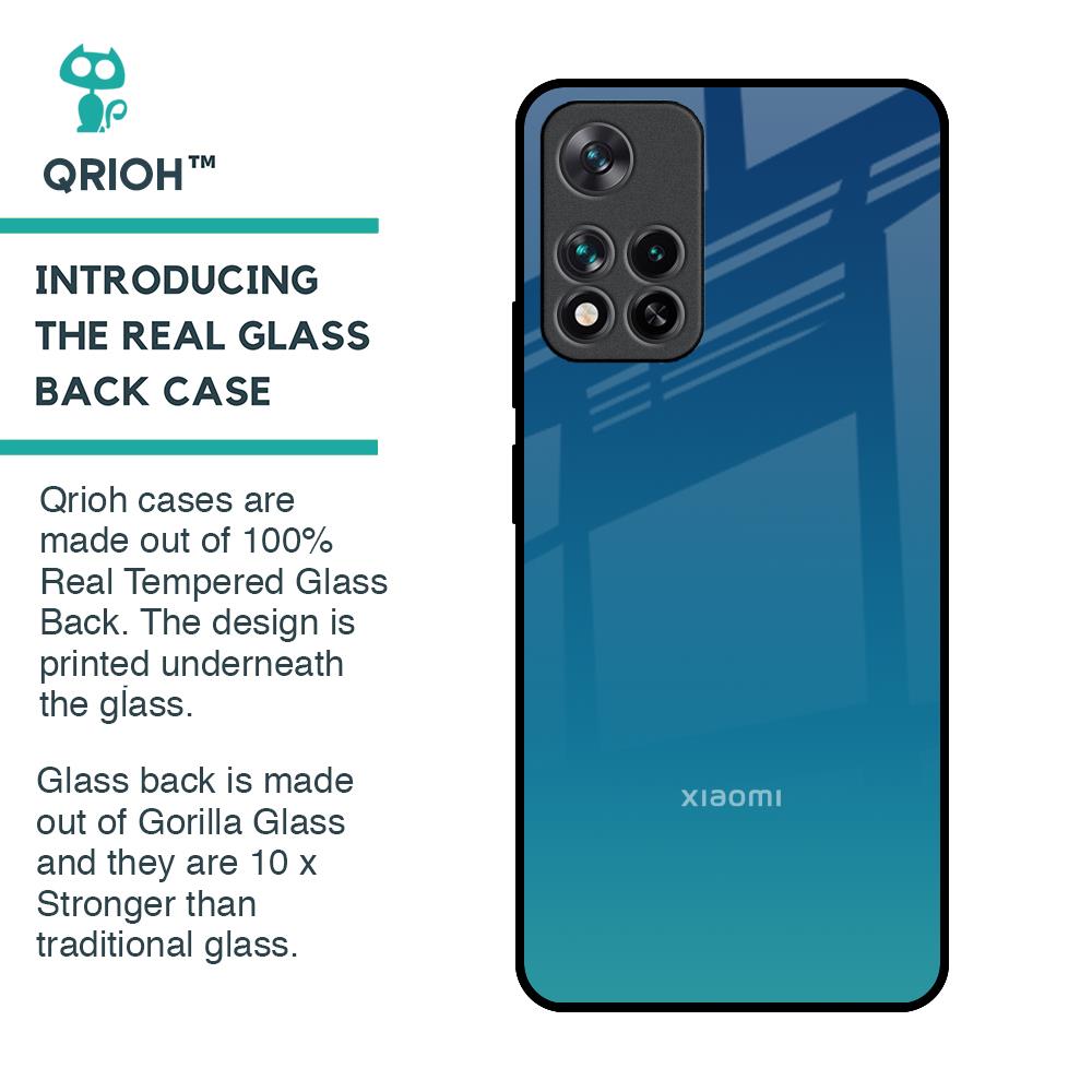 Celestial Blue Glass Case For Mi 11i