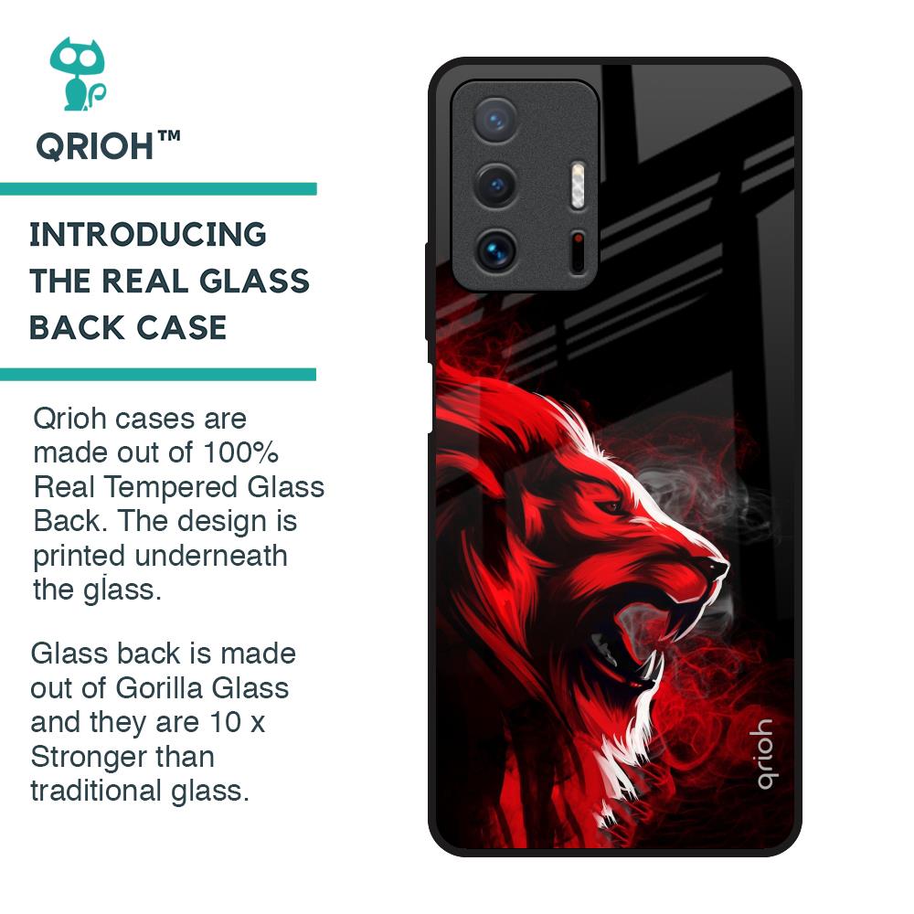Red Angry Lion Glass Case for Mi 11T Pro 5G